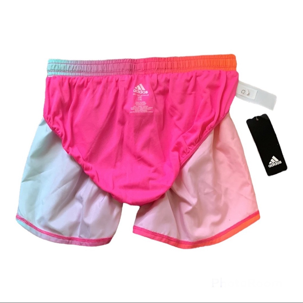 Adidas Girls Elastic Waistband Ombré Shorts - Picture 4 of 13